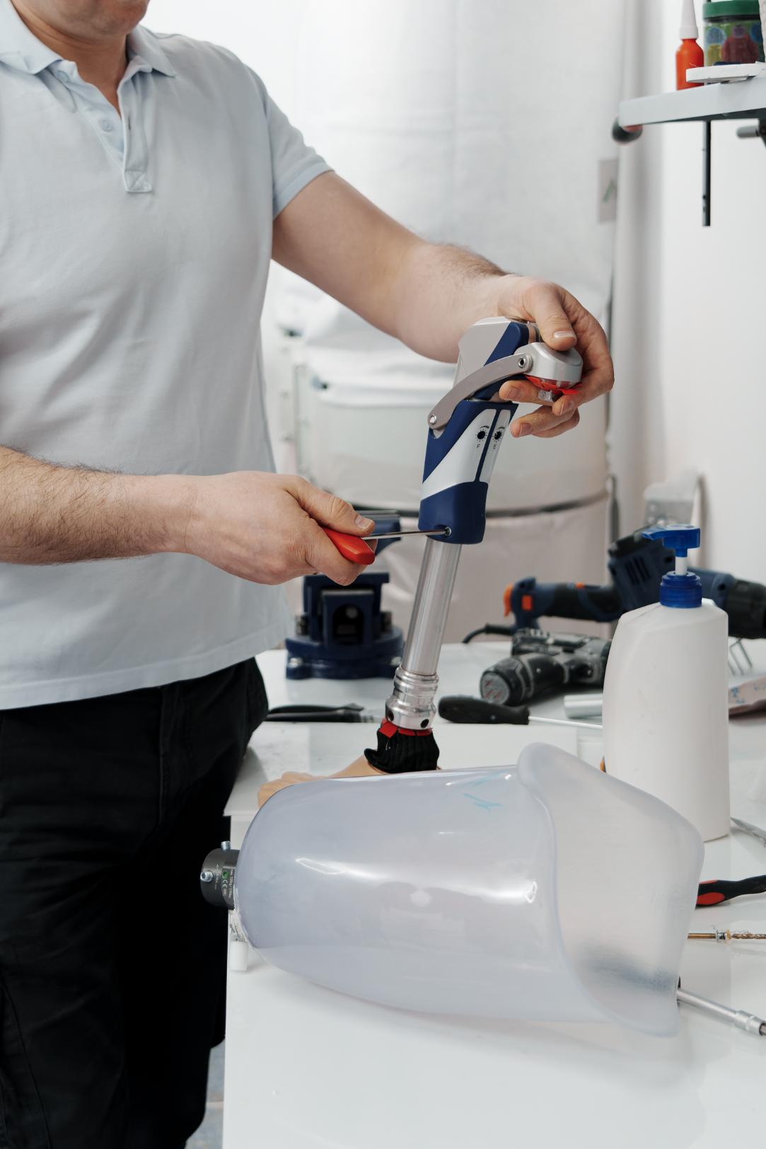 Craftsman adjusting and bending pipes